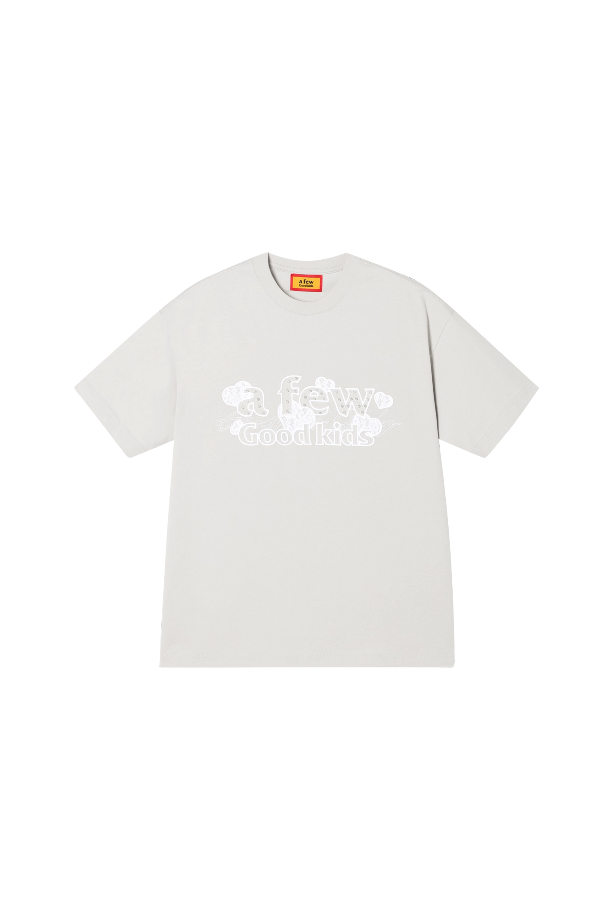 AFGK Lace Embroidery Pearl Stone Tee