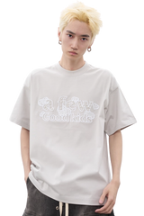AFGK Lace Embroidery Pearl Stone Tee