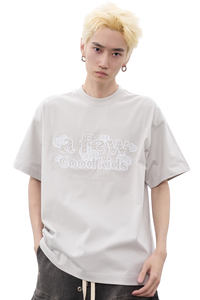 AFGK Lace Embroidery Pearl Stone Tee