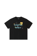 Dangerouspeople DSP Butterfly Paper‑Bag Man Print Cotton Drop‑Shoulder Tee