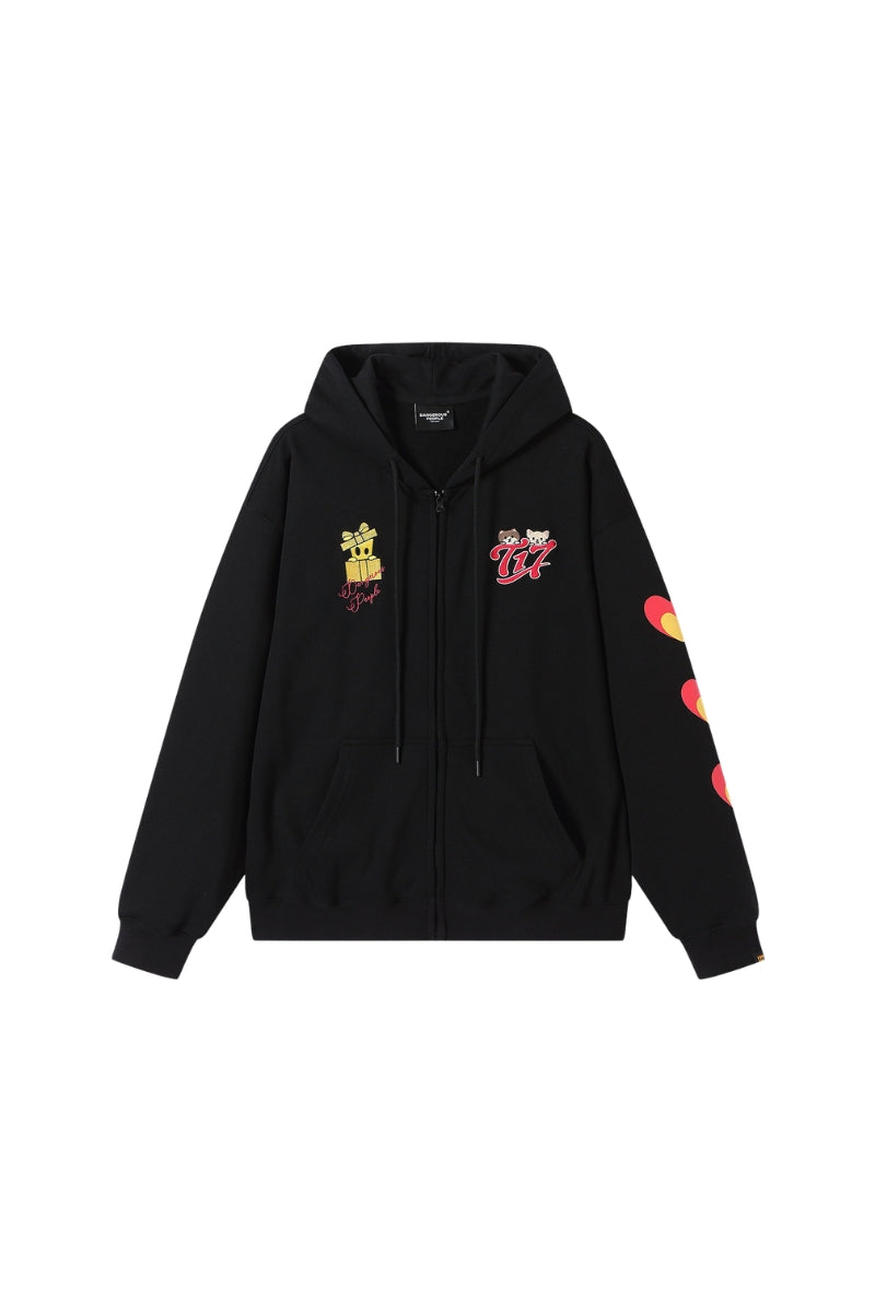 Dangerouspeople｜Zip Up Hoodie Drop Shoulder Streetwear