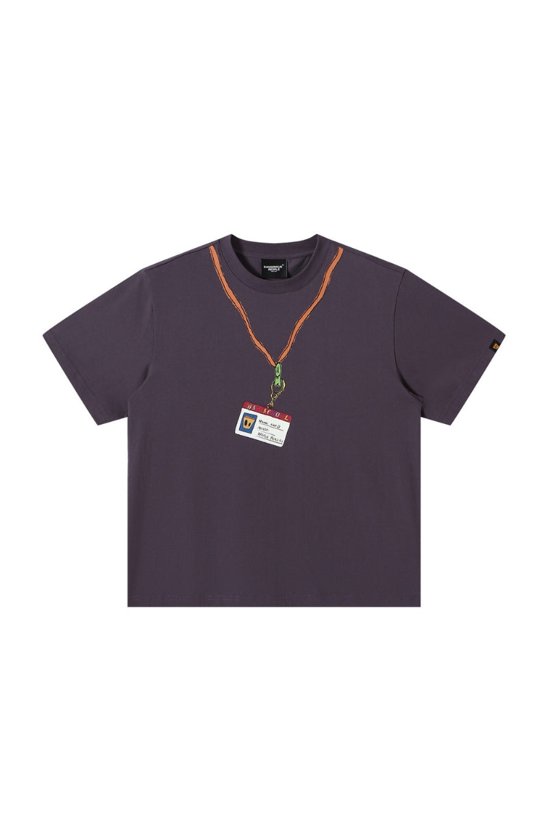 Dangerouspeople DSP Graffiti Lanyard D‑Tag Loose Drop‑Shoulder Heavyweight Tee