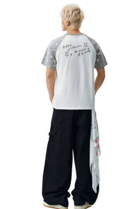 MEDM Graffiti Star Print Raglan Tee