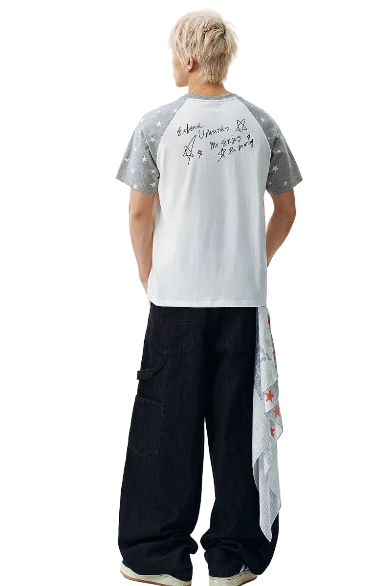 MEDM Graffiti Star Print Raglan Tee