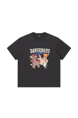 DangerousPeople｜Fairy‑Tale Plush Carriage Print Cotton T‑Shirt