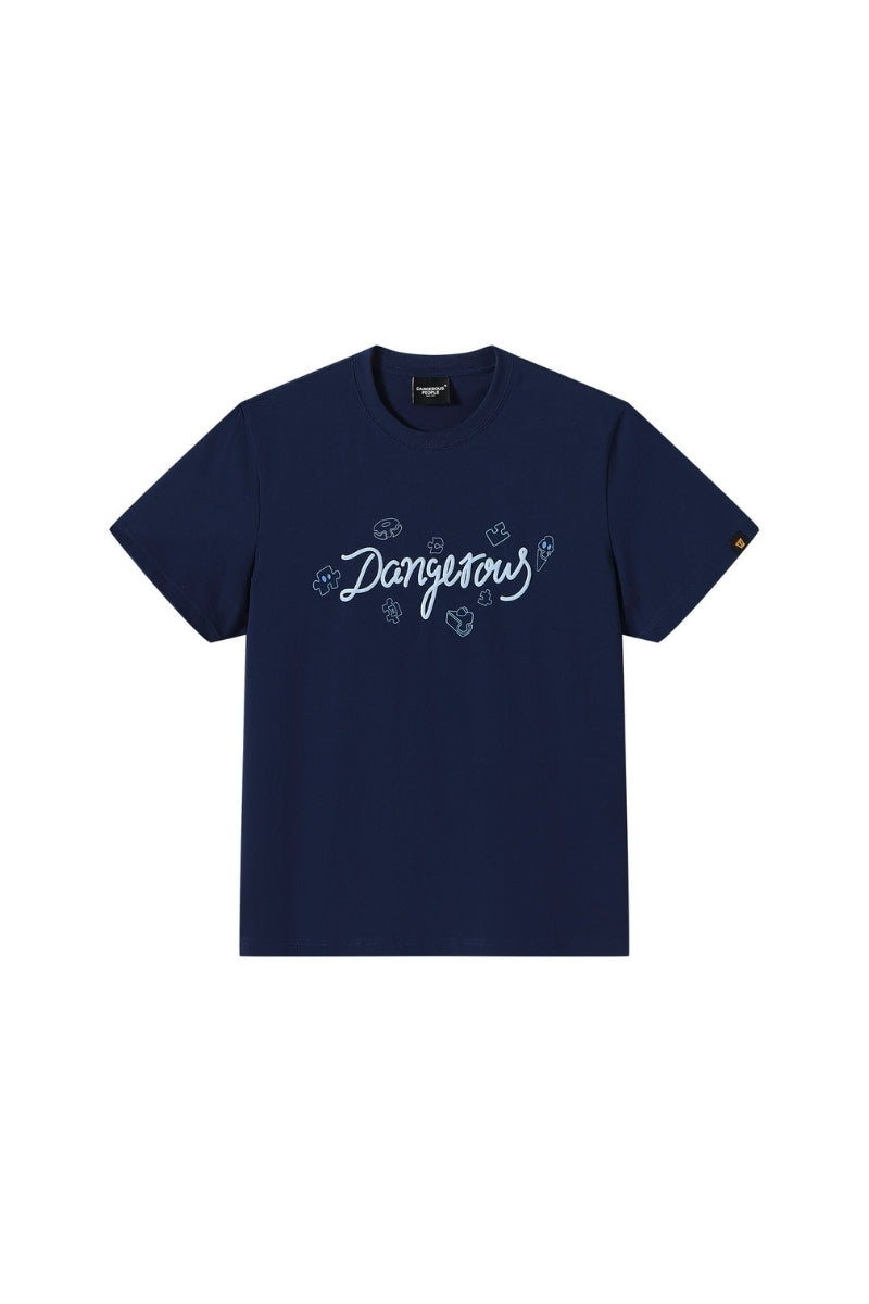 Dangerouspeople DSP Puzzle Dessert Foam Print Casual Unisex T‑Shirt