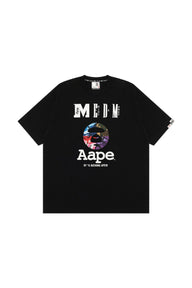 MEDM × AAPE Collab Contrast Print Knit Couple Crew Tee
