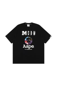 MEDM × AAPE Collab Contrast Print Knit Couple Crew Tee