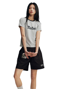 MEDM Contrast Stitch Star Print Women Tee