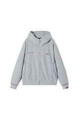 Dangerouspeople | Waffle Knit Contrast Stitch Zip Hoodie