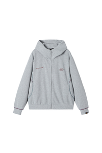 Dangerouspeople | Waffle Knit Contrast Stitch Zip Hoodie