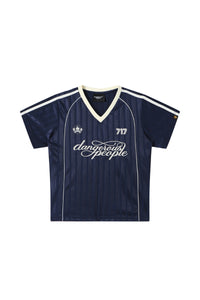 DangerousPeople DSP Color‑Block V‑Neck Letter Print Retro Sport Women Casual T‑Shirt