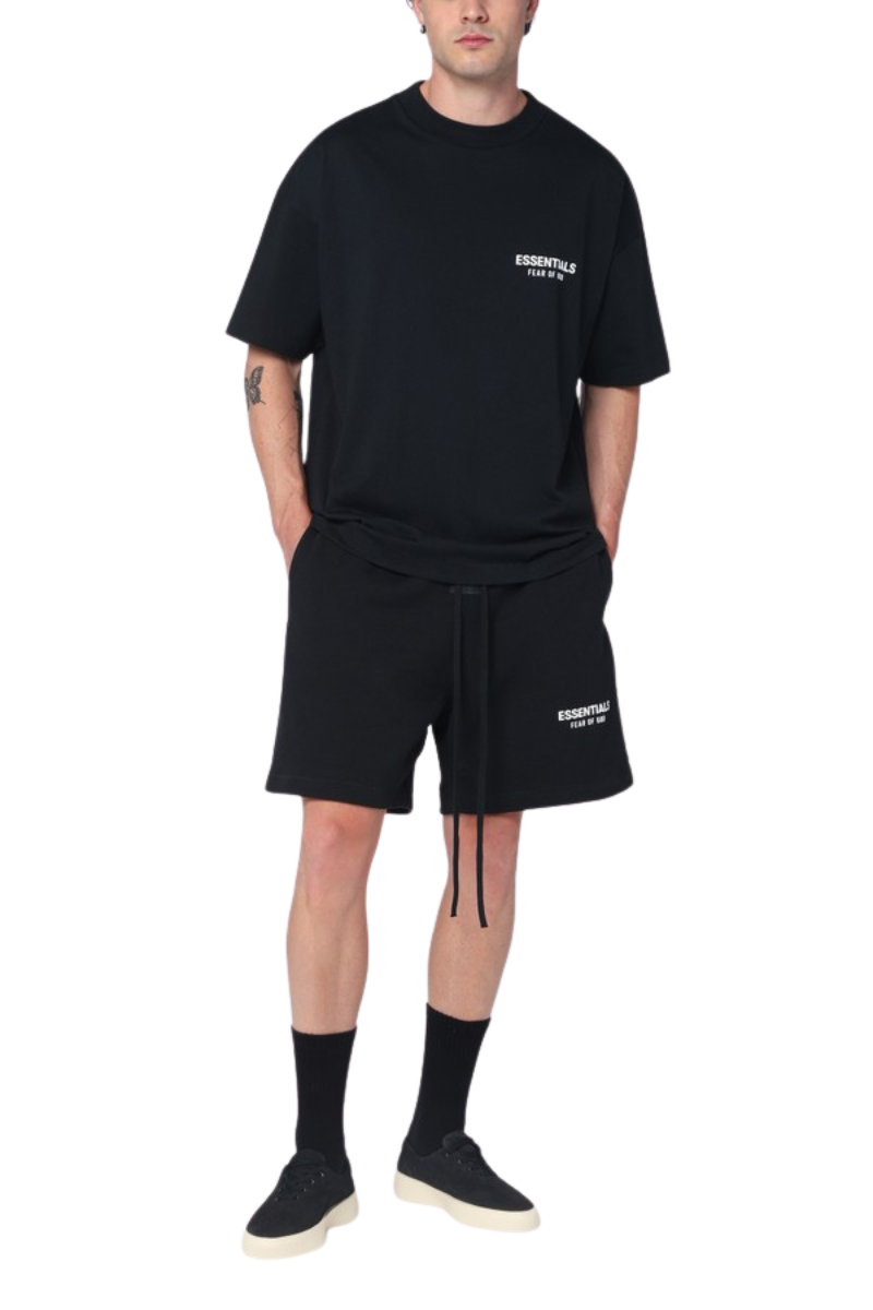 Fear Of God Essentials SS25 Soccer Fleece Shorts JET BLACK [160AS252000F]
