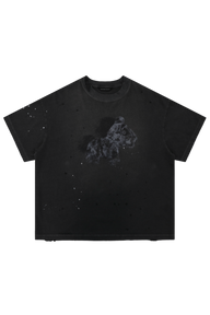Masonprince Splash Ink Pony Marijuana Cotton Soft Old Short Sleeve Year of Horse