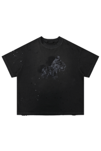 Masonprince Splash Ink Pony Marijuana Cotton Soft Old Short Sleeve Year of Horse