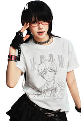 MEDM x EVA NEVER END Series T-Shirt with Half-Body Character Sketch Print