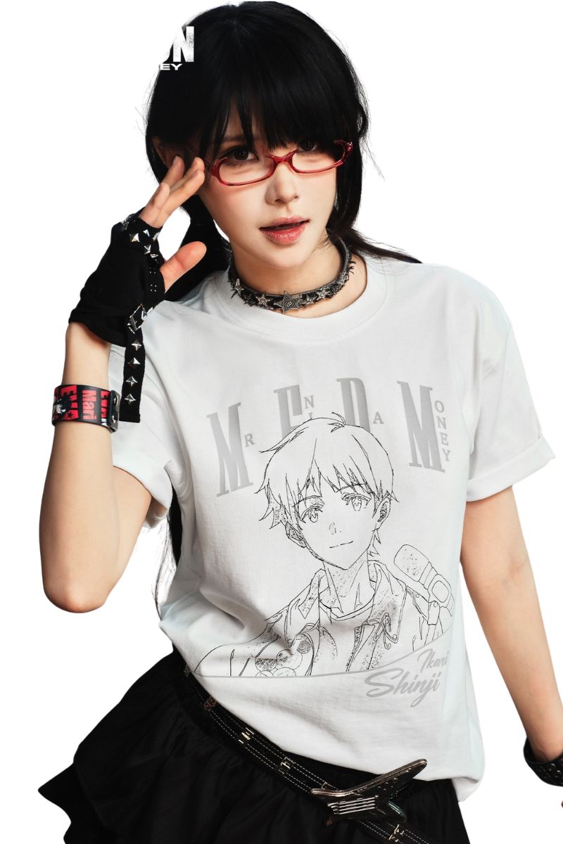 MEDM x EVA NEVER END Series T-Shirt with Half-Body Character Sketch Print