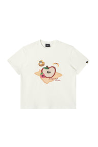 Dangerouspeople DSP Fun Picnic Fruit Patch Towel‑Embroidery Crewneck Tee