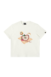 Dangerouspeople DSP Fun Picnic Fruit Patch Towel‑Embroidery Crewneck Tee