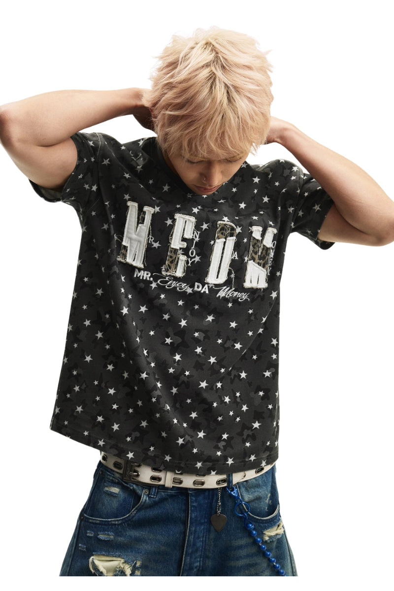 MEDM Camo Leopard Star Patch Logo Tee