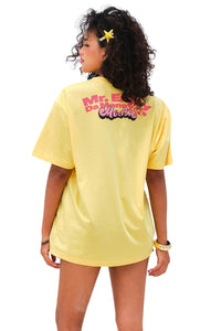 MEDM Angel Glitter Print Contrast Crew Neck Couple Tee