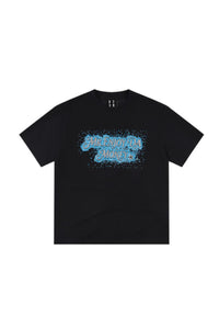 MEDM Sequin Beaded Letter Unisex Loose Short Sleeve Tee