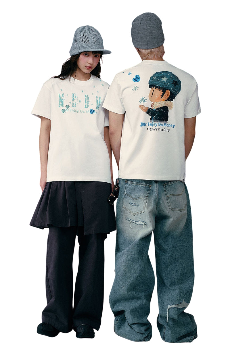 MEDM x NEWMASUS Snowflake Letter Couple Tee