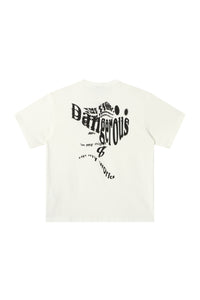 Dangerouspeople DSP Motion Blur Letter Print T‑Shirt Sporty Oversized Loose Streetwear Unisex Tee