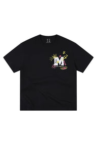 MEDM Color Graffiti Logo Print Loose Short Sleeve Tee