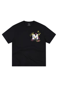 MEDM Color Graffiti Logo Print Loose Short Sleeve Tee