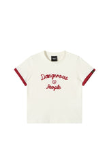 DangerousPeople｜Color‑Block Letter Print Sorona Cool‑Touch Women’s T‑Shirt