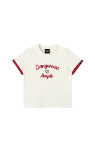DangerousPeople｜Color‑Block Letter Print Sorona Cool‑Touch Women’s T‑Shirt