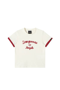 DangerousPeople｜Color‑Block Letter Print Sorona Cool‑Touch Women’s T‑Shirt