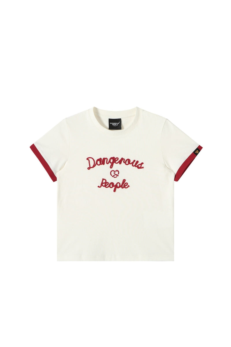 DangerousPeople｜Color‑Block Letter Print Sorona Cool‑Touch Women’s T‑Shirt