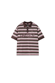 BJHG Summer Couple Polo Shirt Preppy Striped Collared Short‑Sleeve Casual Top