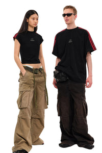 MASONPRINCE Raw Edge Contrast 4-Stripe VI Tee