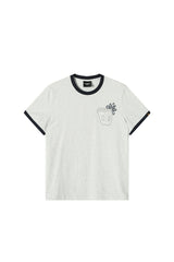 DangerousPeople DSP Color‑Block Paper‑Bag Head Pocket Loose Drop‑Shoulder Cool‑Touch T‑Shirt