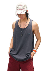 BJHG Men Cotton Sleeveless Tank Top Summer Loose Outdoor Fitness Vest