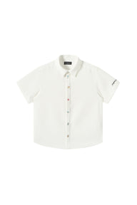 Dangerouspeople DSP Waffle‑Knit Puzzle Dessert Embroidered Casual Open Shirt