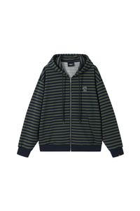 Dangerouspeople | Striped Paper Bag Man Drop Shoulder Zip Hoodie