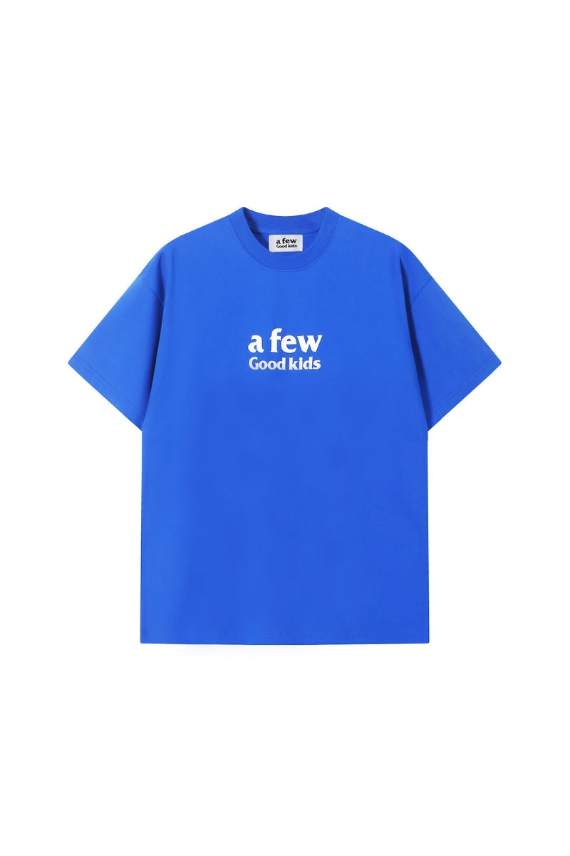 AFGK Basic Double Row Logo Color Block Tee Unisex American Casual T-shirt