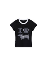 BJHG Summer Women Trendy T‑Shirt Fun Dog Graphic Slim‑Fit Korean Chic Casual Top