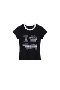 BJHG Summer Women Trendy T‑Shirt Fun Dog Graphic Slim‑Fit Korean Chic Casual Top