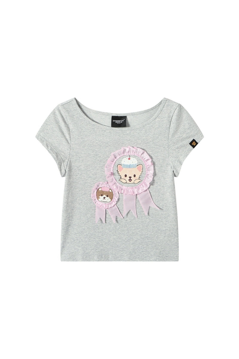 Dangerouspeople DSP Animal Badge Print Regular‑Fit Cool‑Touch Women T‑Shirt