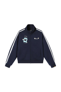 Dangerouspeople｜Retro Sporty Stand Collar Webbing Zip Sweatshirt