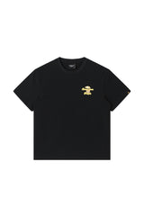DangerousPeople｜Sunset Beach Small‑D Print Drop‑Shoulder Couple T‑Shirt