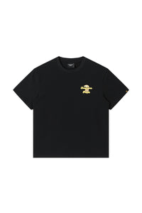DangerousPeople｜Sunset Beach Small‑D Print Drop‑Shoulder Couple T‑Shirt