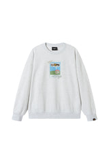 Dangerouspeople｜Velcro Patch Print Couple Drop Shoulder Sweatshirt