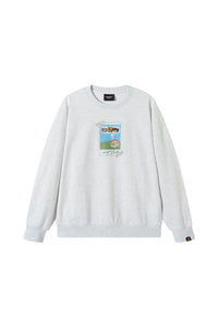 Dangerouspeople｜Velcro Patch Print Couple Drop Shoulder Sweatshirt