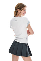 BJHG Women's Lazy Cat Straight‑Shoulder Tee